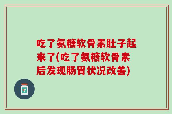 吃了氨糖软骨素肚子起来了(吃了氨糖软骨素后发现肠胃状况改善)