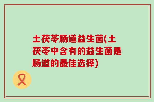 土茯苓肠道益生菌(土茯苓中含有的益生菌是肠道的最佳选择)
