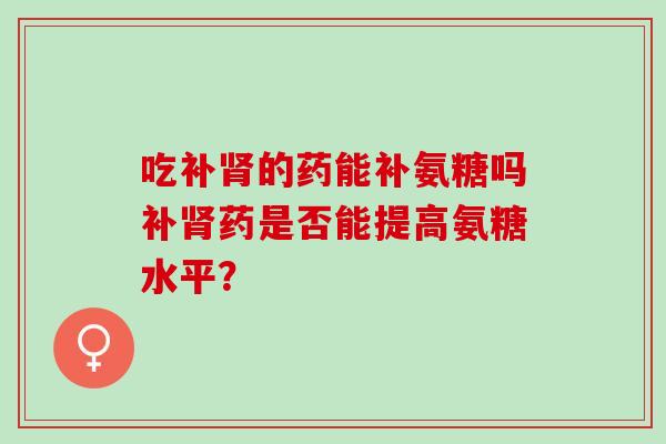吃补肾的药能补氨糖吗补肾药是否能提高氨糖水平？