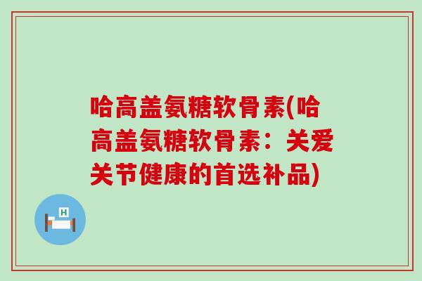 哈高盖氨糖软骨素(哈高盖氨糖软骨素：关爱关节健康的首选补品)