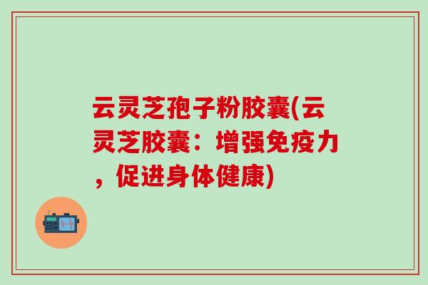 云灵芝孢子粉胶囊(云灵芝胶囊：增强免疫力，促进身体健康)