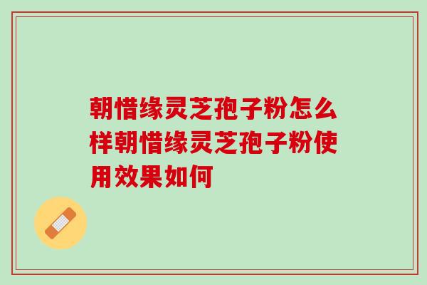 朝惜缘灵芝孢子粉怎么样朝惜缘灵芝孢子粉使用效果如何