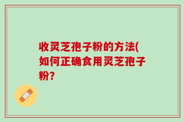 收灵芝孢子粉的方法(如何正确食用灵芝孢子粉？