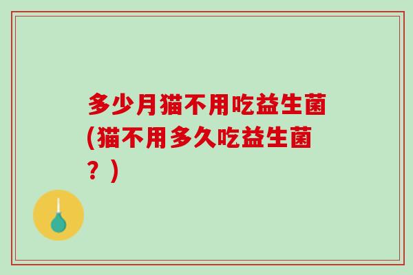 多少月猫不用吃益生菌(猫不用多久吃益生菌？)