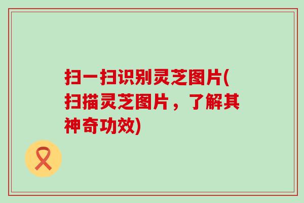 扫一扫识别灵芝图片(扫描灵芝图片，了解其神奇功效)