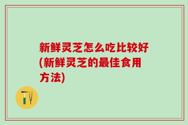 新鲜灵芝怎么吃比较好(新鲜灵芝的最佳食用方法)
