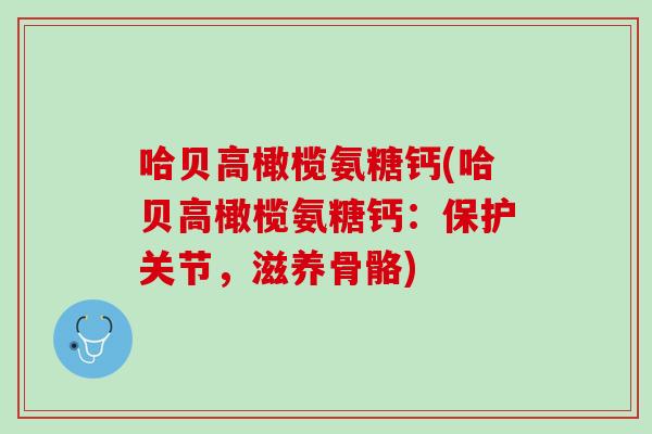 哈贝高橄榄氨糖钙(哈贝高橄榄氨糖钙：保护关节，滋养骨骼)