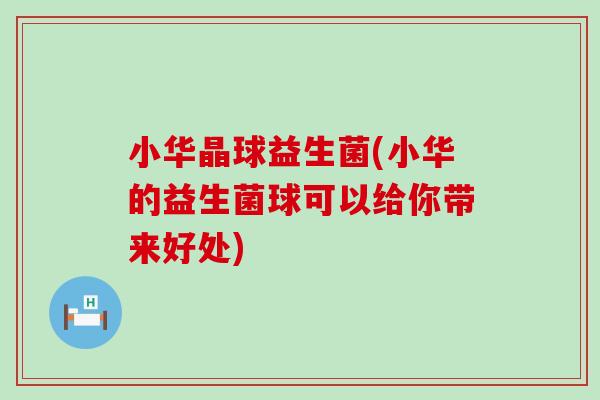 小华晶球益生菌(小华的益生菌球可以给你带来好处)