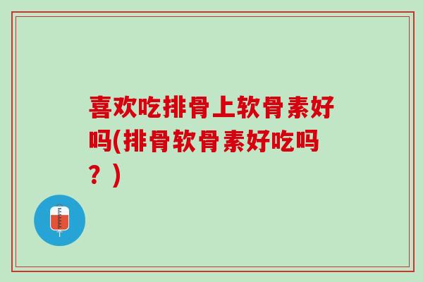 喜欢吃排骨上软骨素好吗(排骨软骨素好吃吗？)