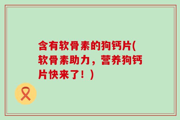 含有软骨素的狗钙片(软骨素助力，营养狗钙片快来了！)