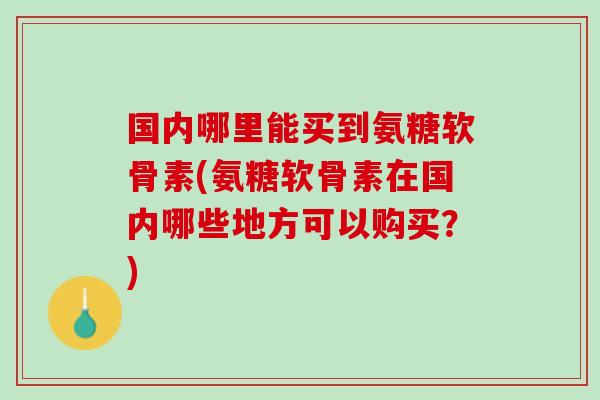 国内哪里能买到氨糖软骨素(氨糖软骨素在国内哪些地方可以购买？)