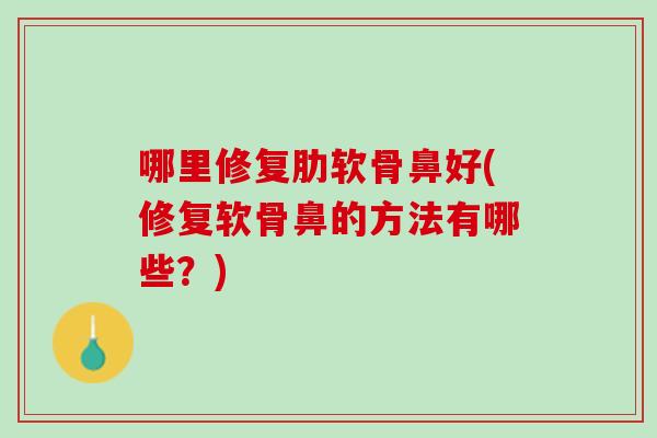 哪里修复肋软骨鼻好(修复软骨鼻的方法有哪些？)