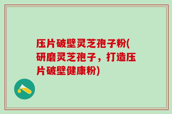 压片破壁灵芝孢子粉(研磨灵芝孢子，打造压片破壁健康粉)