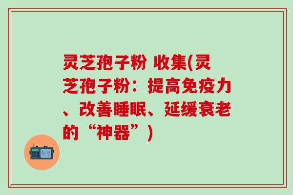 灵芝孢子粉 收集(灵芝孢子粉：提高免疫力、改善睡眠、延缓衰老的“神器”)