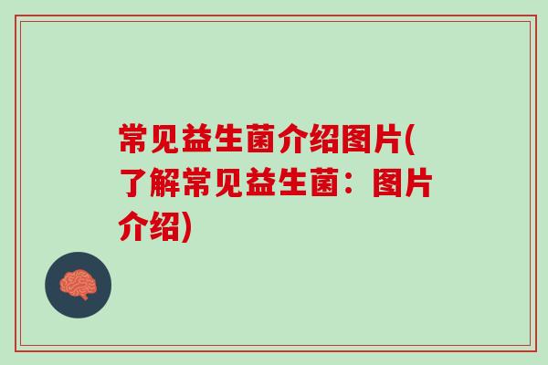 常见益生菌介绍图片(了解常见益生菌：图片介绍)