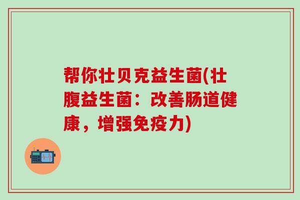帮你壮贝克益生菌(壮腹益生菌：改善肠道健康，增强免疫力)