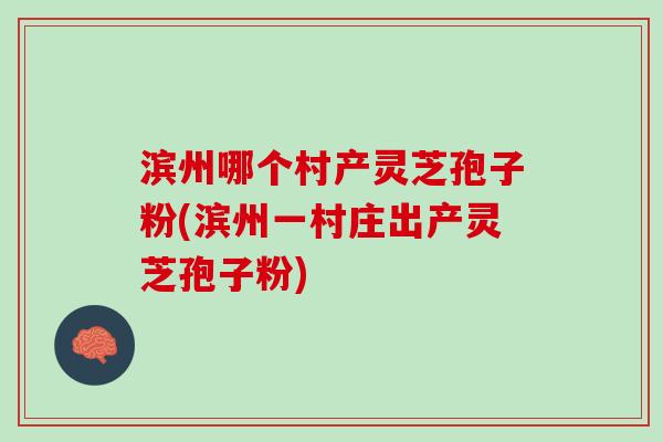滨州哪个村产灵芝孢子粉(滨州一村庄出产灵芝孢子粉)