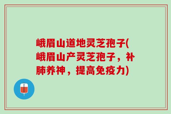 峨眉山道地灵芝孢子(峨眉山产灵芝孢子，补肺养神，提高免疫力)