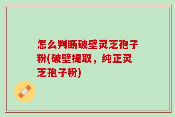 怎么判断破壁灵芝孢子粉(破壁提取，纯正灵芝孢子粉)