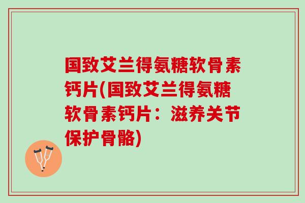 国致艾兰得氨糖软骨素钙片(国致艾兰得氨糖软骨素钙片：滋养关节保护骨骼)