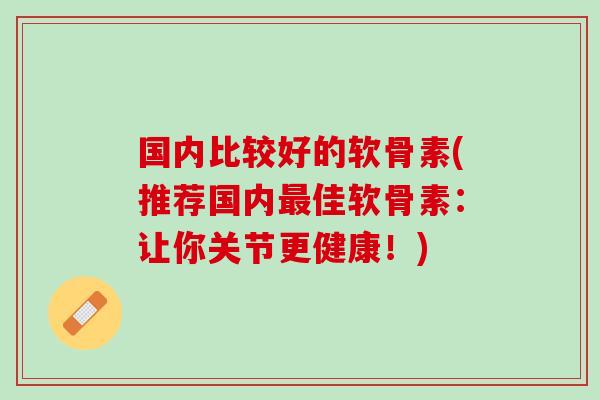 国内比较好的软骨素(推荐国内最佳软骨素：让你关节更健康！)