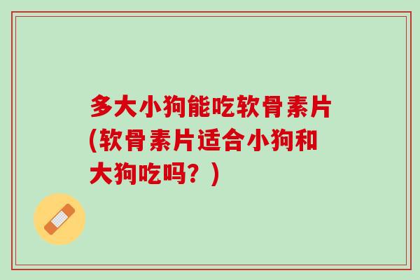 多大小狗能吃软骨素片(软骨素片适合小狗和大狗吃吗？)
