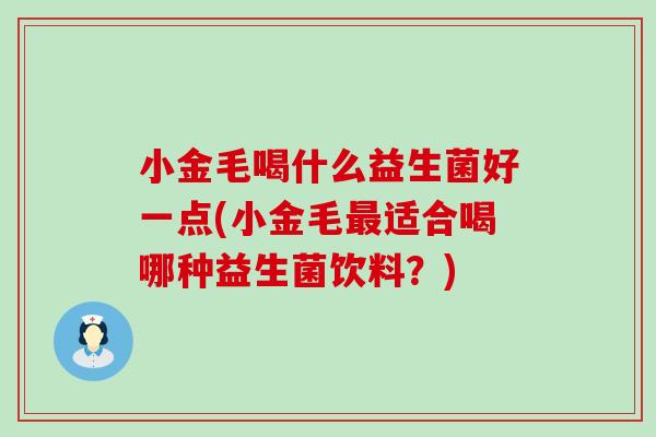 小金毛喝什么益生菌好一点(小金毛最适合喝哪种益生菌饮料？)