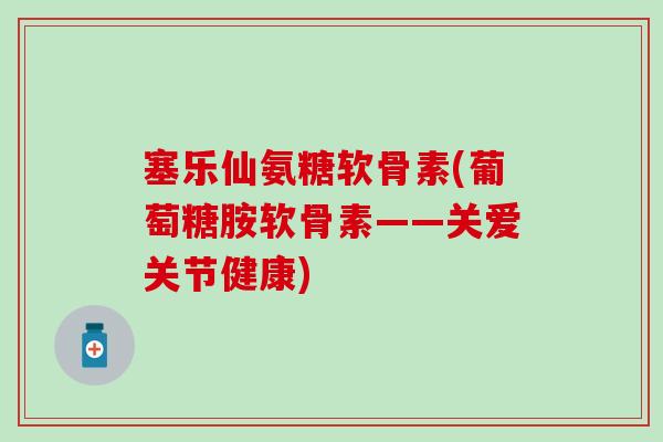 塞乐仙氨糖软骨素(葡萄糖胺软骨素——关爱关节健康)