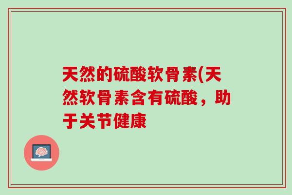 天然的硫酸软骨素(天然软骨素含有硫酸，助于关节健康