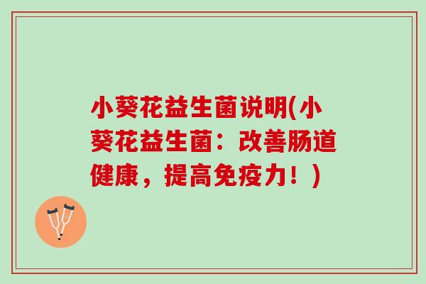 小葵花益生菌说明(小葵花益生菌：改善肠道健康，提高免疫力！)