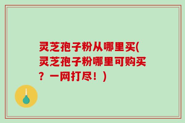 灵芝孢子粉从哪里买(灵芝孢子粉哪里可购买？一网打尽！)