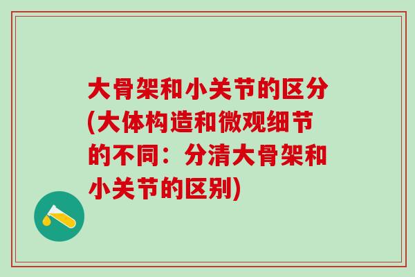大骨架和小关节的区分(大体构造和微观细节的不同：分清大骨架和小关节的区别)