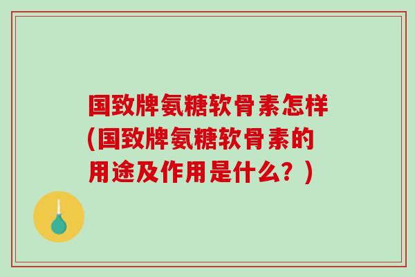 国致牌氨糖软骨素怎样(国致牌氨糖软骨素的用途及作用是什么？)