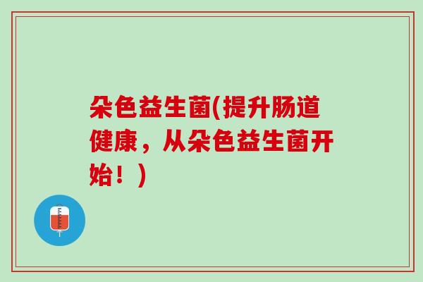朵色益生菌(提升肠道健康，从朵色益生菌开始！)