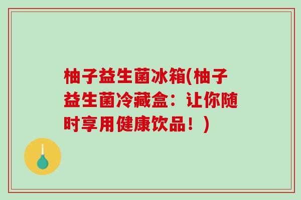 柚子益生菌冰箱(柚子益生菌冷藏盒:让你随时享用健康饮品!) 柚子益生菌冰箱(柚子益生菌冷藏盒:让你随时享用健康饮品!)