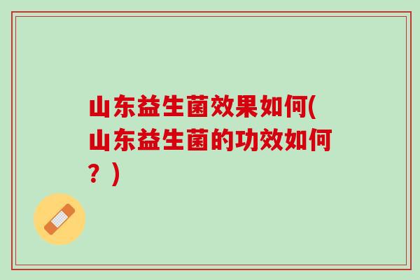 山东益生菌效果如何(山东益生菌的功效如何？)