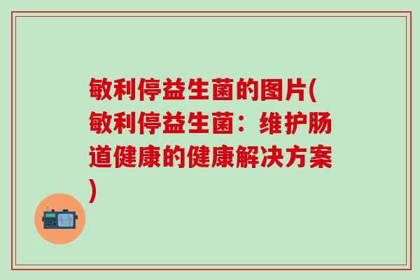 敏利停益生菌的图片(敏利停益生菌：维护肠道健康的健康解决方案)