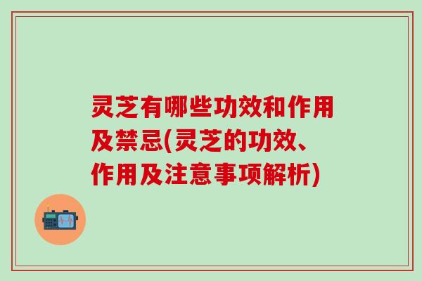 灵芝有哪些功效和作用及禁忌(灵芝的功效、作用及注意事项解析)
