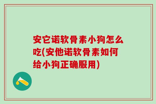 安它诺软骨素小狗怎么吃(安他诺软骨素如何给小狗正确服用)