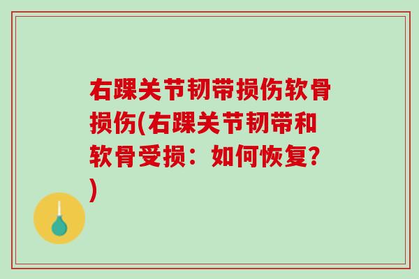 右踝关节韧带损伤软骨损伤(右踝关节韧带和软骨受损：如何恢复？)