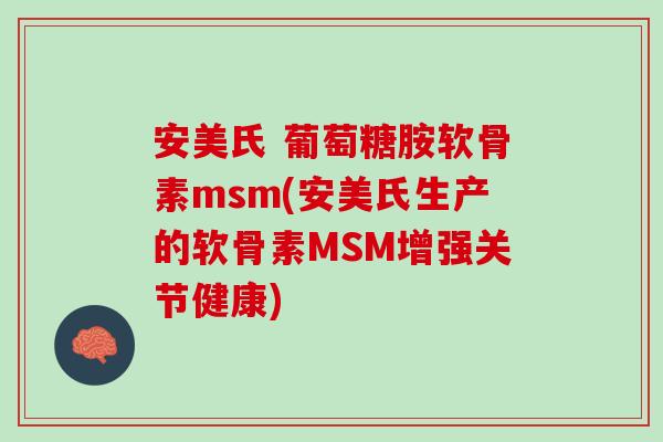 安美氏 葡萄糖胺软骨素msm(安美氏生产的软骨素MSM增强关节健康) 安美氏 葡萄糖胺软骨素msm(安美氏生产的软骨素MSM增强关节健康)