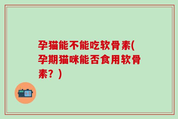 孕猫能不能吃软骨素(孕期猫咪能否食用软骨素？)