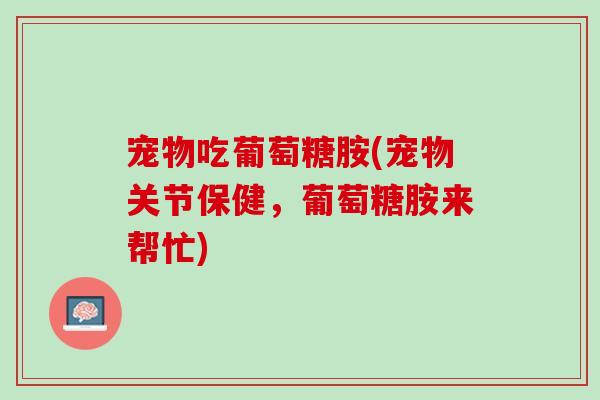 宠物吃葡萄糖胺(宠物关节保健，葡萄糖胺来帮忙)