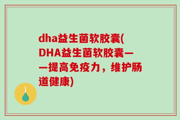 dha益生菌软胶囊(DHA益生菌软胶囊——提高免疫力，维护肠道健康)