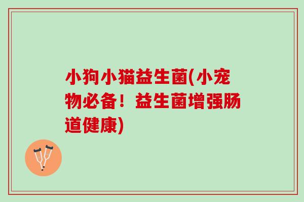 小狗小猫益生菌(小宠物必备！益生菌增强肠道健康)
