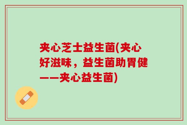 夹心芝士益生菌(夹心好滋味,益生菌助胃健——夹心益生菌) 夹心芝士益生菌(夹心好滋味,益生菌助胃健——夹心益生菌)
