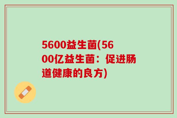 5600益生菌(5600亿益生菌：促进肠道健康的良方)