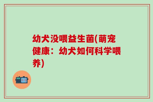幼犬没喂益生菌(萌宠健康：幼犬如何科学喂养)