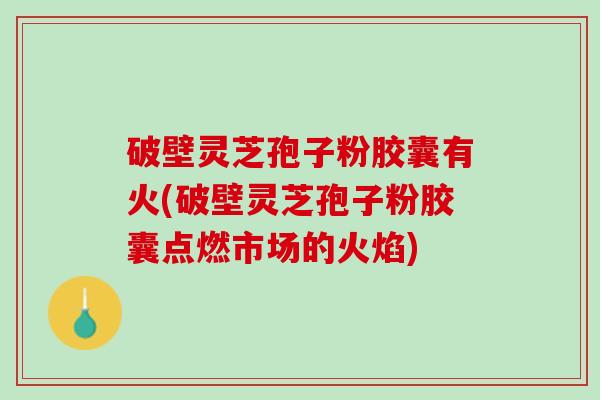 破壁灵芝孢子粉胶囊有火(破壁灵芝孢子粉胶囊点燃市场的火焰)