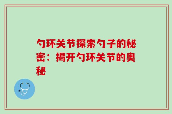 勺环关节探索勺子的秘密：揭开勺环关节的奥秘